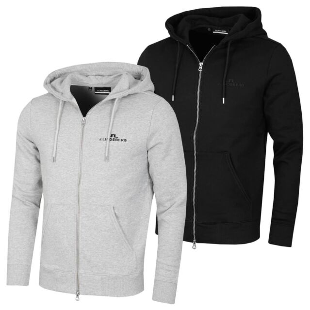 J.Lindeberg Mens Alpha Brushed Cotton Blend Full Zip Hoody