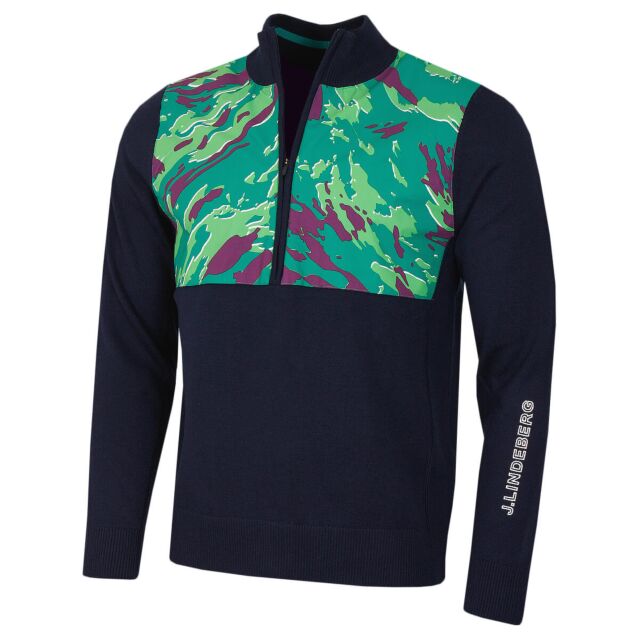 J.Lindeberg Mens Hybrid Knit Waterproof Merino Golf Sweater