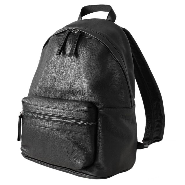 Lyle & Scott Unisex Premium Leather Debossed 'Eagle' Backpack Rucksack