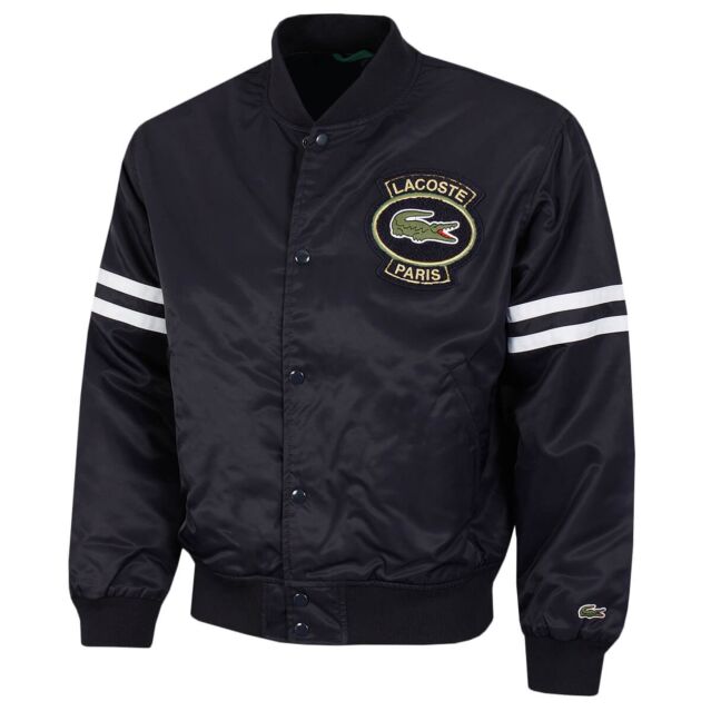 Lacoste Mens 2024 Blouson Badge Logo Striped Sleeve Jacket