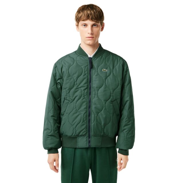 Lacoste Mens Reversible Quilted Water Repellent Bomber Jacket