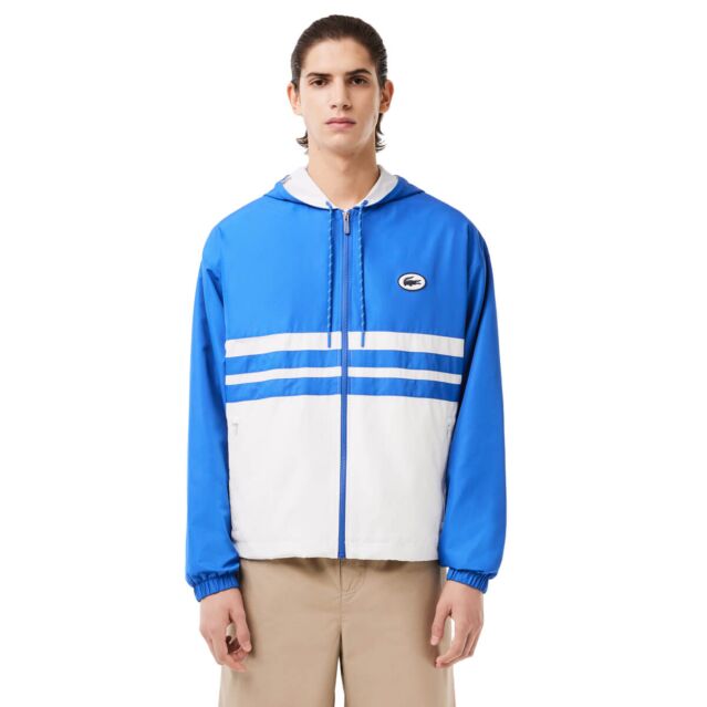 Lacoste blue and white jacket on sale