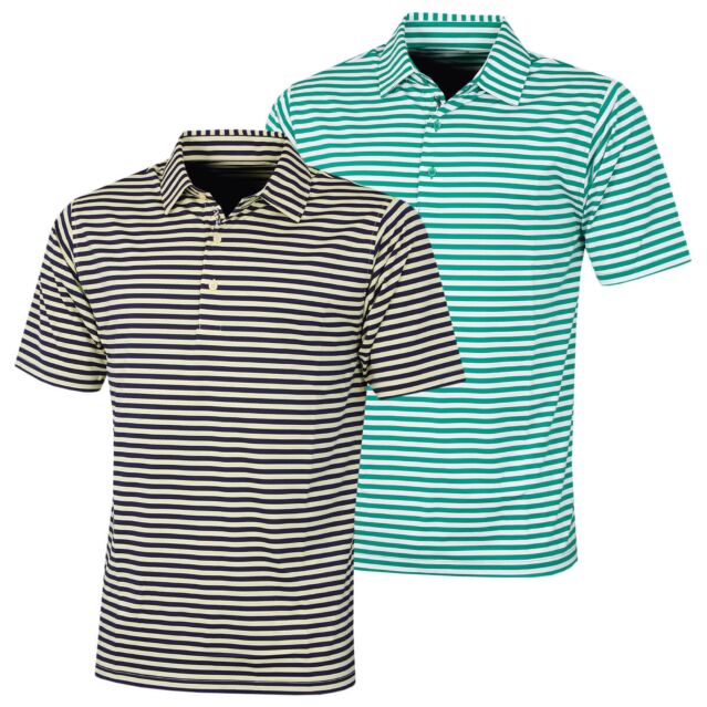 Bobby Jones Mens Jersey Feed Stripe Stretch Golf Polo Shirt