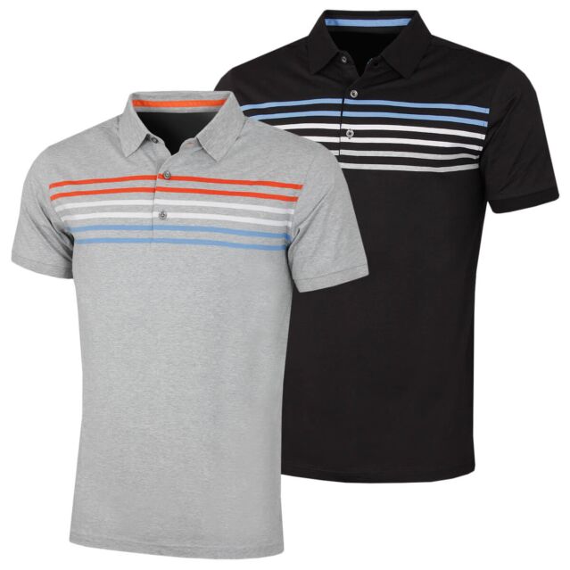 Bobby Jones Mens Rule 18 Performance Chest Stripe Golf Polo Shirt