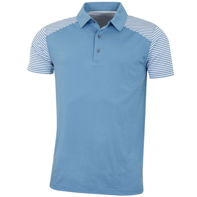 Bobby Jones Mens Rule 18 Tech Monterey Stripe Golf Polo Shirt