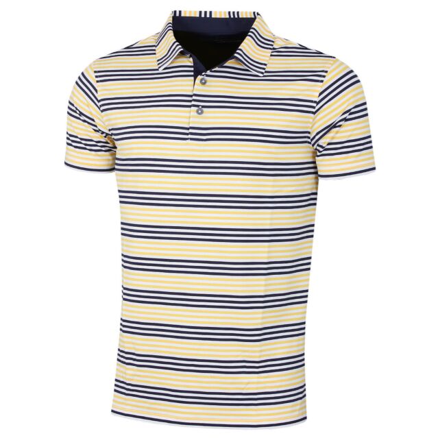 Bobby Jones Mens Rule 18 Tech Tidal Multi Stripe Golf Polo Shirt