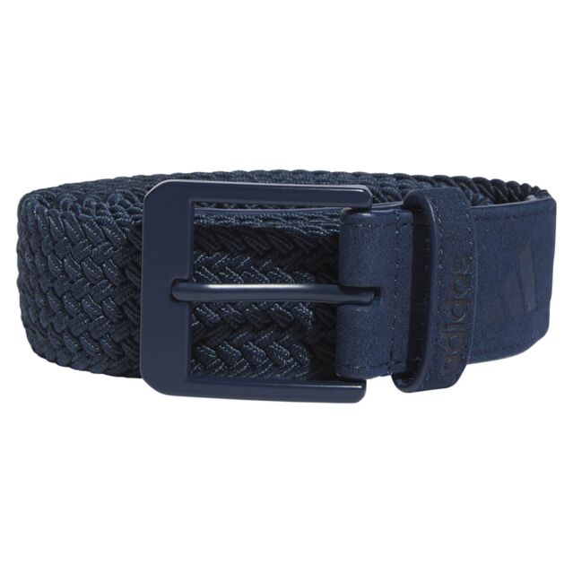 adidas Golf Mens 2025 Braided Striped Recycled Stretch Sustainable Belt