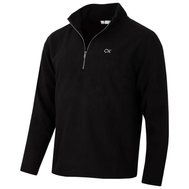 Calvin Klein Mens 2025 Polar Fleece 1/2 Zip Stretch Golf Sweater