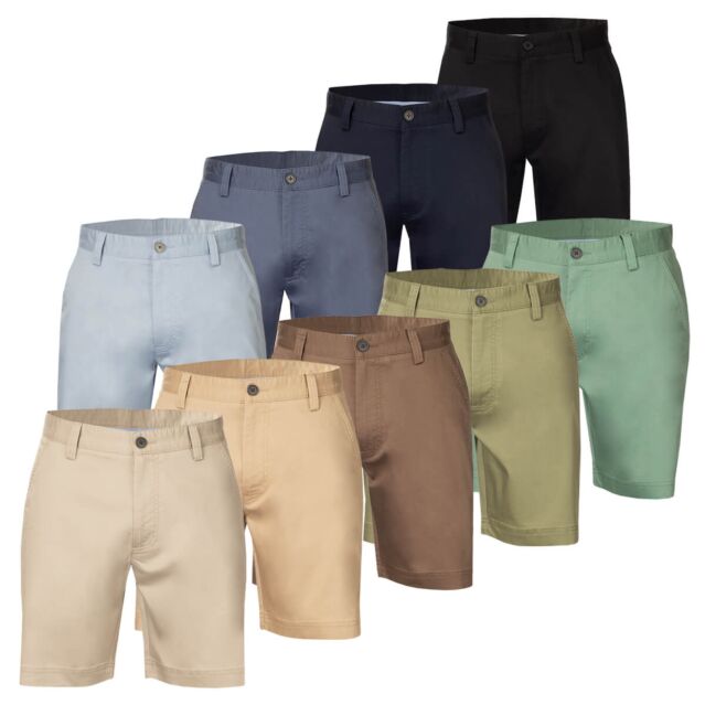 Calvin Klein Mens 2025 Campus Chino Lightweight Stretch Golf Shorts