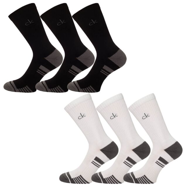 Calvin Klein Mens Tech 3 Pairs CoolMax Ventilated Mesh Crew Socks