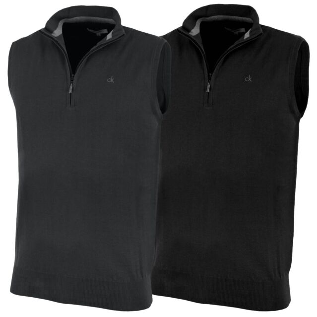 Calvin Klein Golf Mens 2025 CK 1/4 Zip Sleeveless Sweater Vest