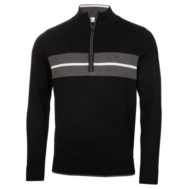 Calvin Klein Mens 2025 CK Vertex Half Zip Neck Pullover Sweater