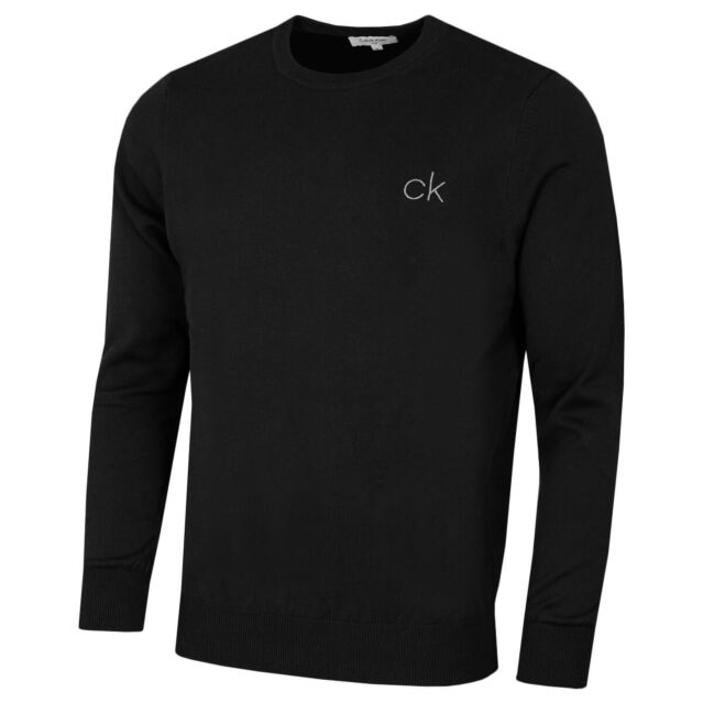 Calvin Klein Mens 2024 Round Neck Tour Durable Soft Golf Sweater