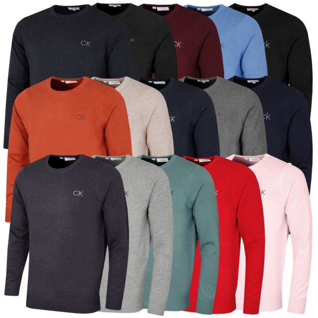 Calvin Klein Mens 2025 Durable Comfort Crew Neck Tour Golf Sweater