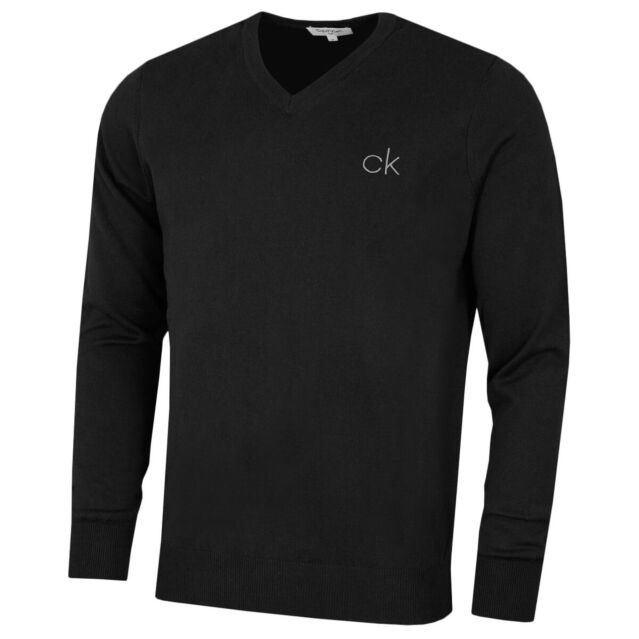 Calvin Klein Mens 2024 V Neck Tour Durable Comfort Golf Sweater