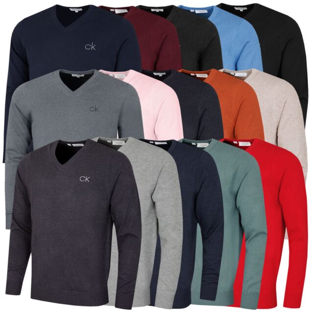 Calvin Klein Mens 2025 Durable Comfort V-Neck Tour Golf Sweater