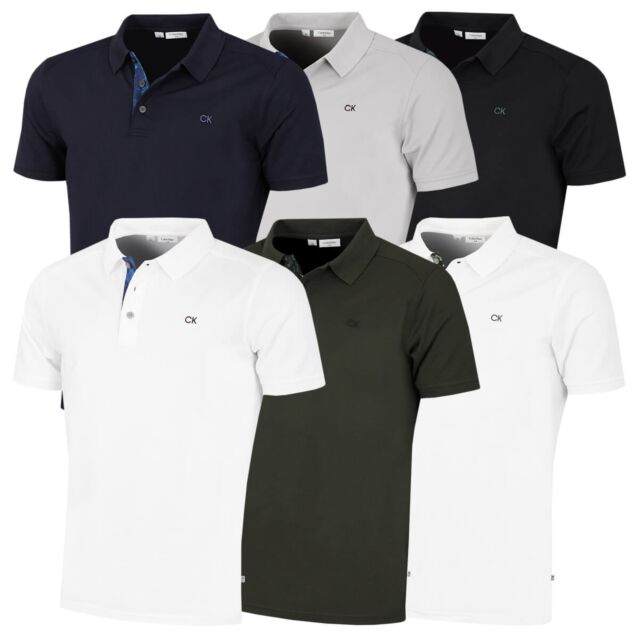 Calvin Klein Mens 2024 Campus Camo Soft Feel Golf Polo Shirt