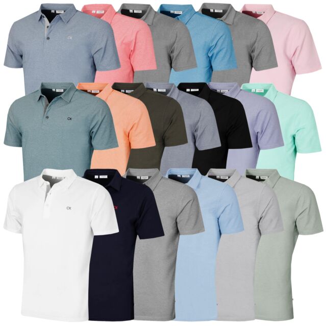 Calvin Klein Mens 2025 Prep Campus Oxford Pique Golf Polo Shirt