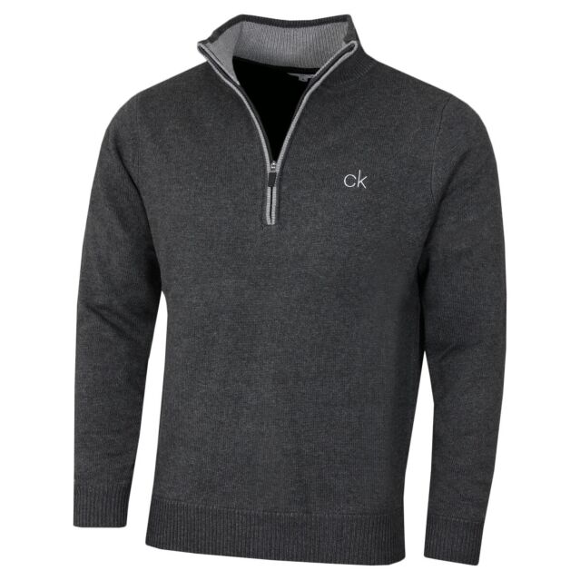 Calvin Klein Mens 2024 Lined Chunky Windproof Lined 1 2 Zip Sweater