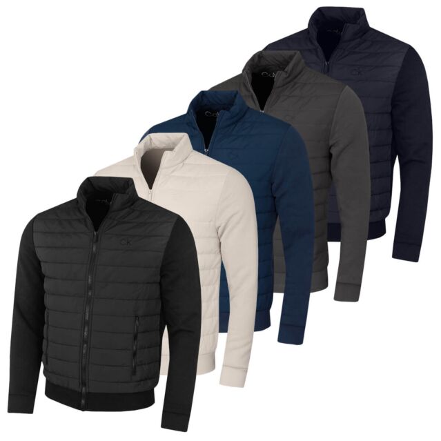 Calvin Klein Mens Hybrid Quilted Fleece Funnel Neck Jacket