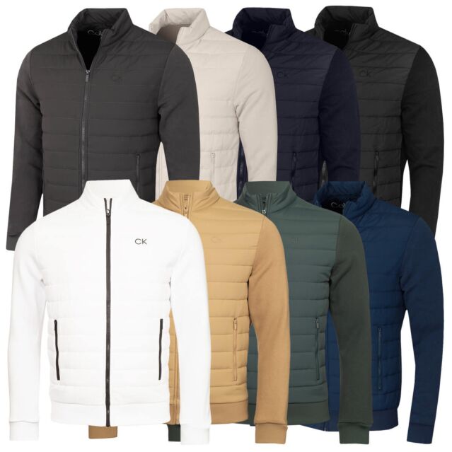 Calvin Klein Mens 2026 Hybrid Quilted Fleece Funnel Neck Jacket