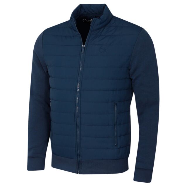 Calvin Klein Mens Hybrid Quilted Fleece Funnel Neck Jacket