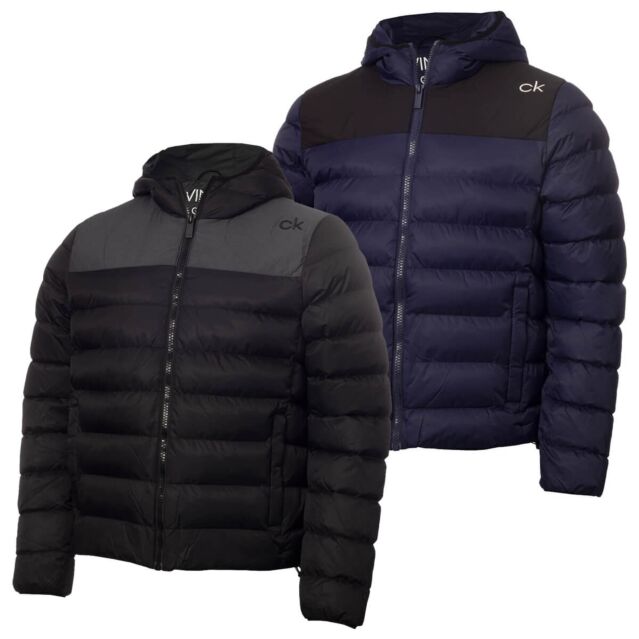 Calvin Klein Mens Padded Chest Pockets Water Resistant Jacket