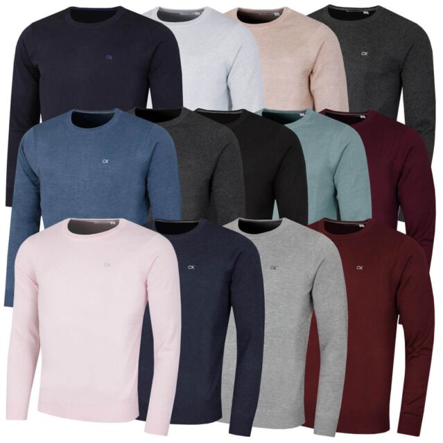 Calvin Klein Mens 2025 Durable Comfort Crew Neck Golf Sweater