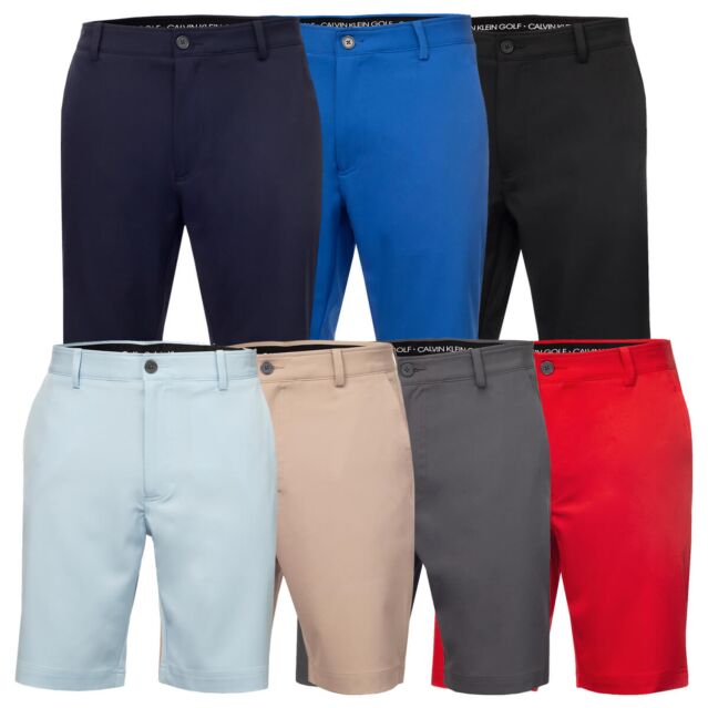 Calvin Klein Mens 2024 Bullet Regular Fit 4-Way Stretch Breathable Golf Shorts