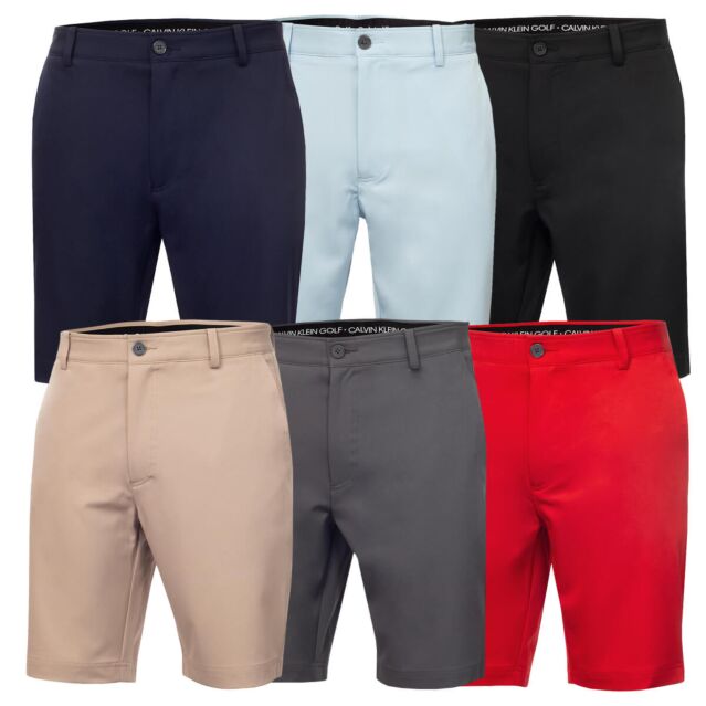 Calvin Klein Mens 2025 Bullet Regular Fit 4-Way Stretch Breathable Golf Shorts