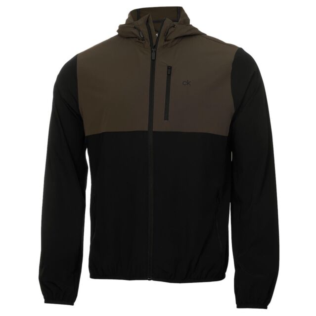 Calvin Klein Mens 2024 Colour Block Ultra Lite Hooded Golf Jacket