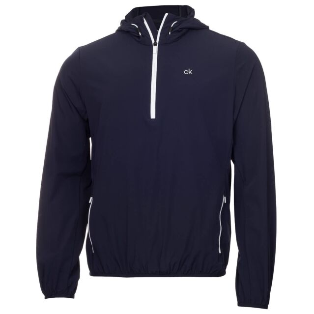 Calvin Klein Mens Ultra Lite Windbreaker Half Zip Golf Jacket