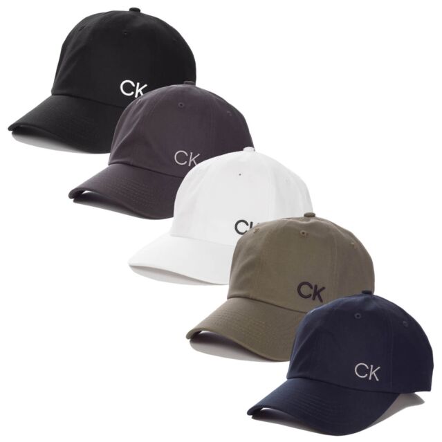 Calvin Klein Mens 2025 Cotton Twill One Size CK Logo 6 Panel Golf Cap