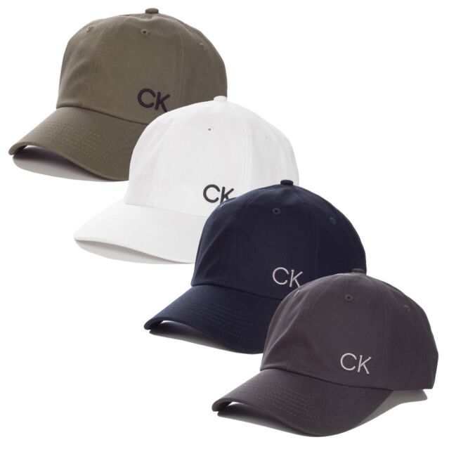 Calvin Klein Mens Cotton Twill One Size CK Logo 6 Panel Golf Cap
