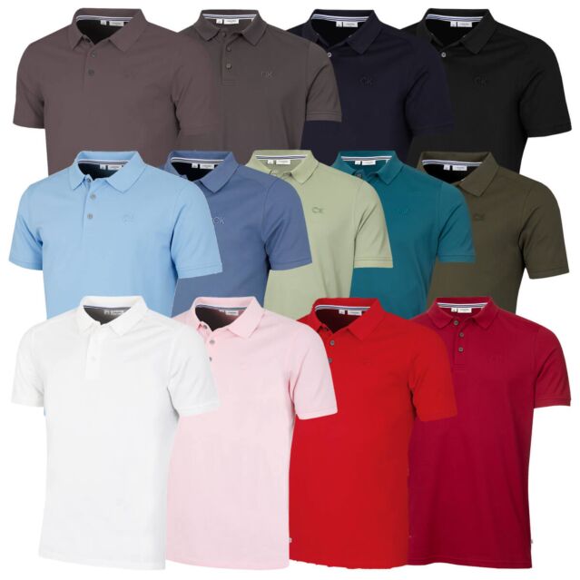 Calvin Klein Mens 2025 Campus Coastal Moisture Wicking Golf Polo Shirt
