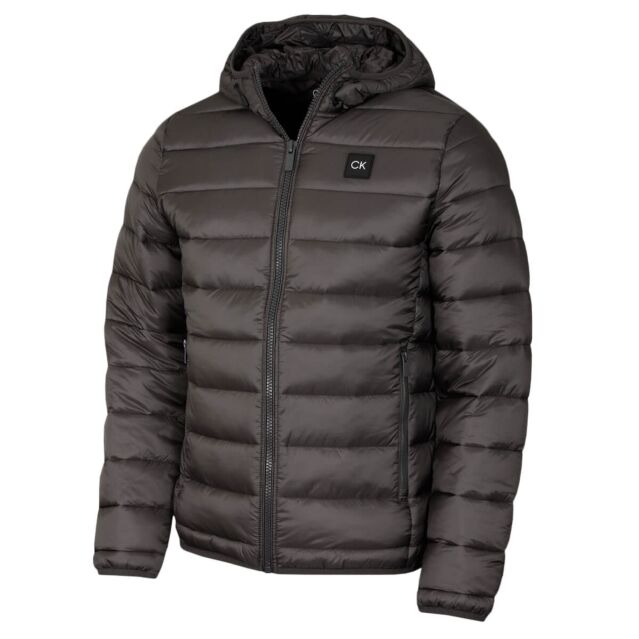 Calvin Klein Mens Hooded Conductor Water Repellent Padded Jacket