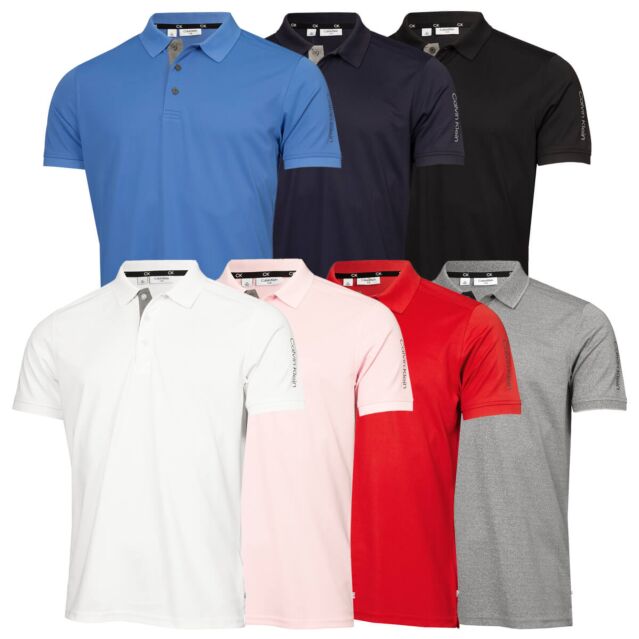 Calvin Klein Mens 2024 Club Golf Lightweight Breathable Wicking Polo Shirt