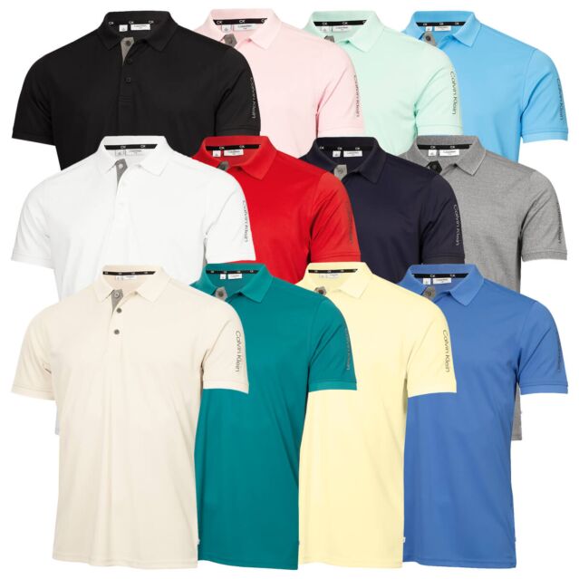 Calvin Klein Mens 2025 Club Golf Lightweight Breathable Wicking Polo Shirt