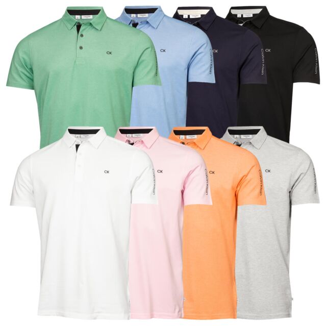 Calvin Klein Mens 2025 Uni Golf Moisture Wicking Breathable Polo Shirt