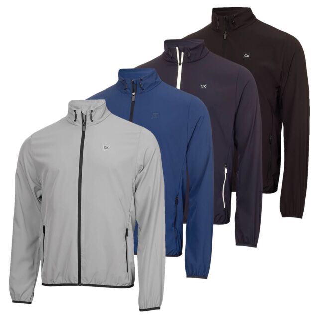 Calvin Klein Mens 2025 Motion Full Zip Lightweight Windbreaker Golf Jacket