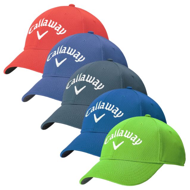 Callaway Golf Mens Side Crested 6 Panel Curved Peak Baseball Cap