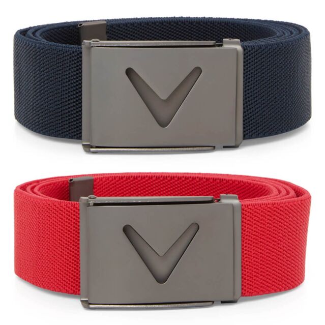 Callaway Golf Mens 2025 V-Logo Web Fabric Stretch Cut To Fit One Size Belt