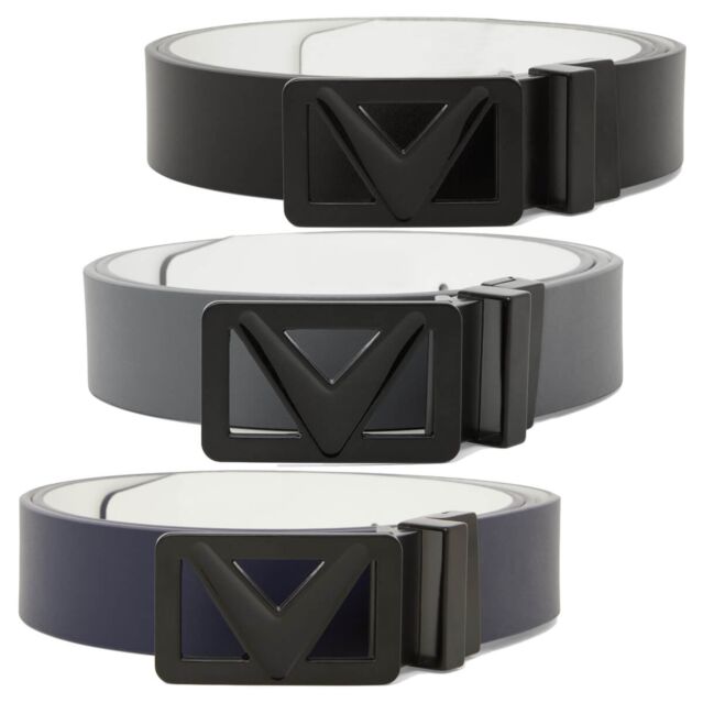 Callaway Golf Mens 2025 Reversible Leather Cut To Fit Chev Logo Buckle Belt