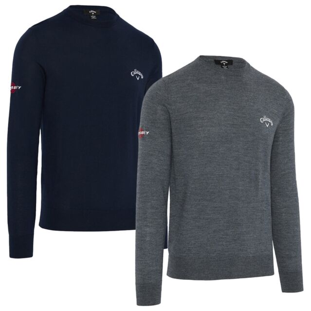 Callaway Golf Mens 2025 Crew Neck Merino Mix Thermal Opt-Dri Easy Care Sweater