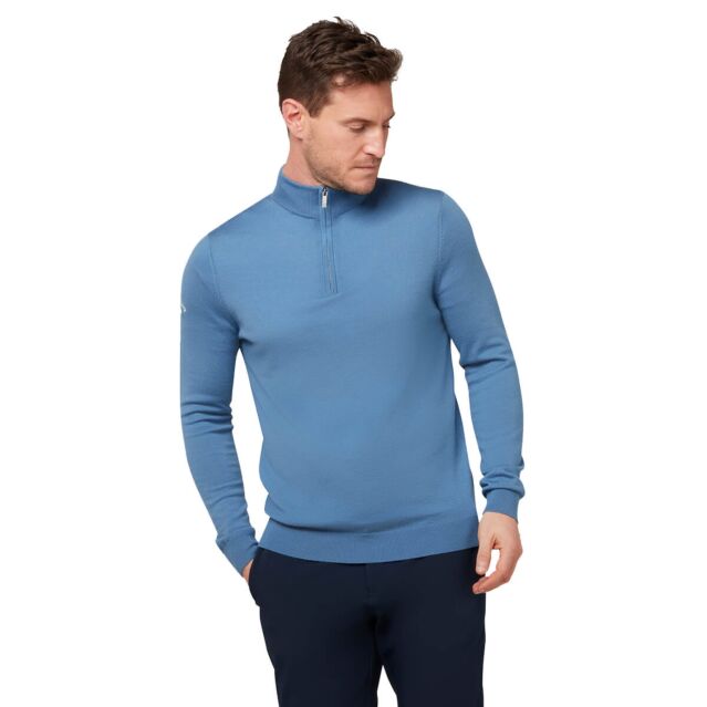 Callaway Golf Mens Ribbed 1 4 Zip Merino Thermal Sweater