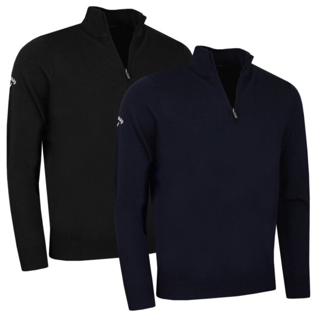 Callaway Mens Ribbed 1/4 Zip Tour Merino Woolmark Sweater