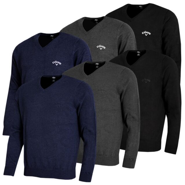 Callaway Golf Mens 2025 Ace Long Sleeve V-Neck 12 Gague Sweater