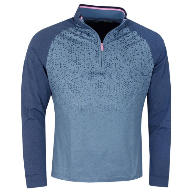 Callaway Golf Mens Trademark Chev Print Chillout 1/4 Zip Sweater