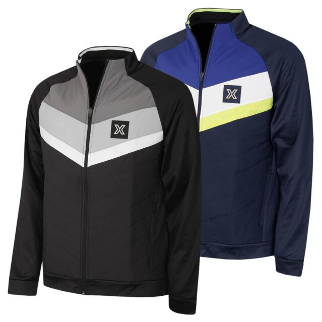 Callaway Golf Mens Chev Colour Block Mixed Media Puffer Quilted Jacket