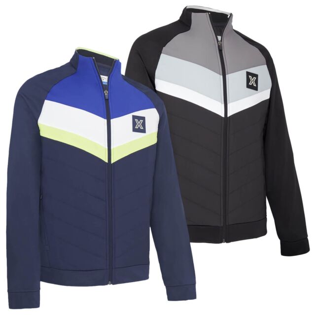 Callaway Golf Mens Chev Colour Block Mixed Media Puffer Quilted Jacket